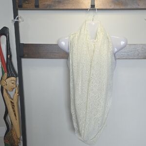 Elegant Cream Floral Y2K Millenial Lace Infinity Scarf